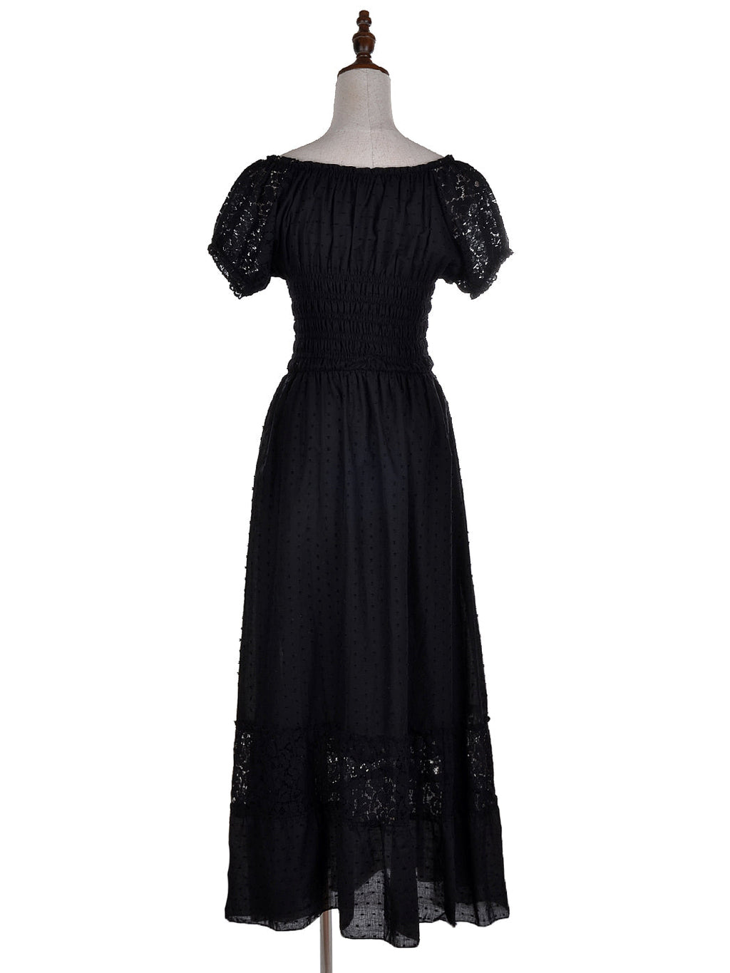 Vestido largo de encaje bohemio renacentista