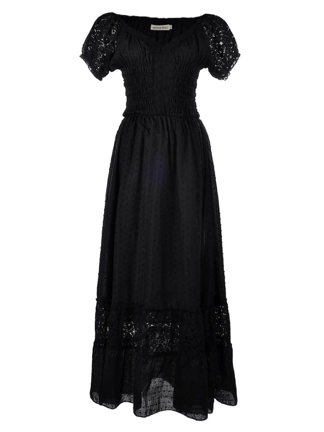 Vestido largo de encaje bohemio renacentista