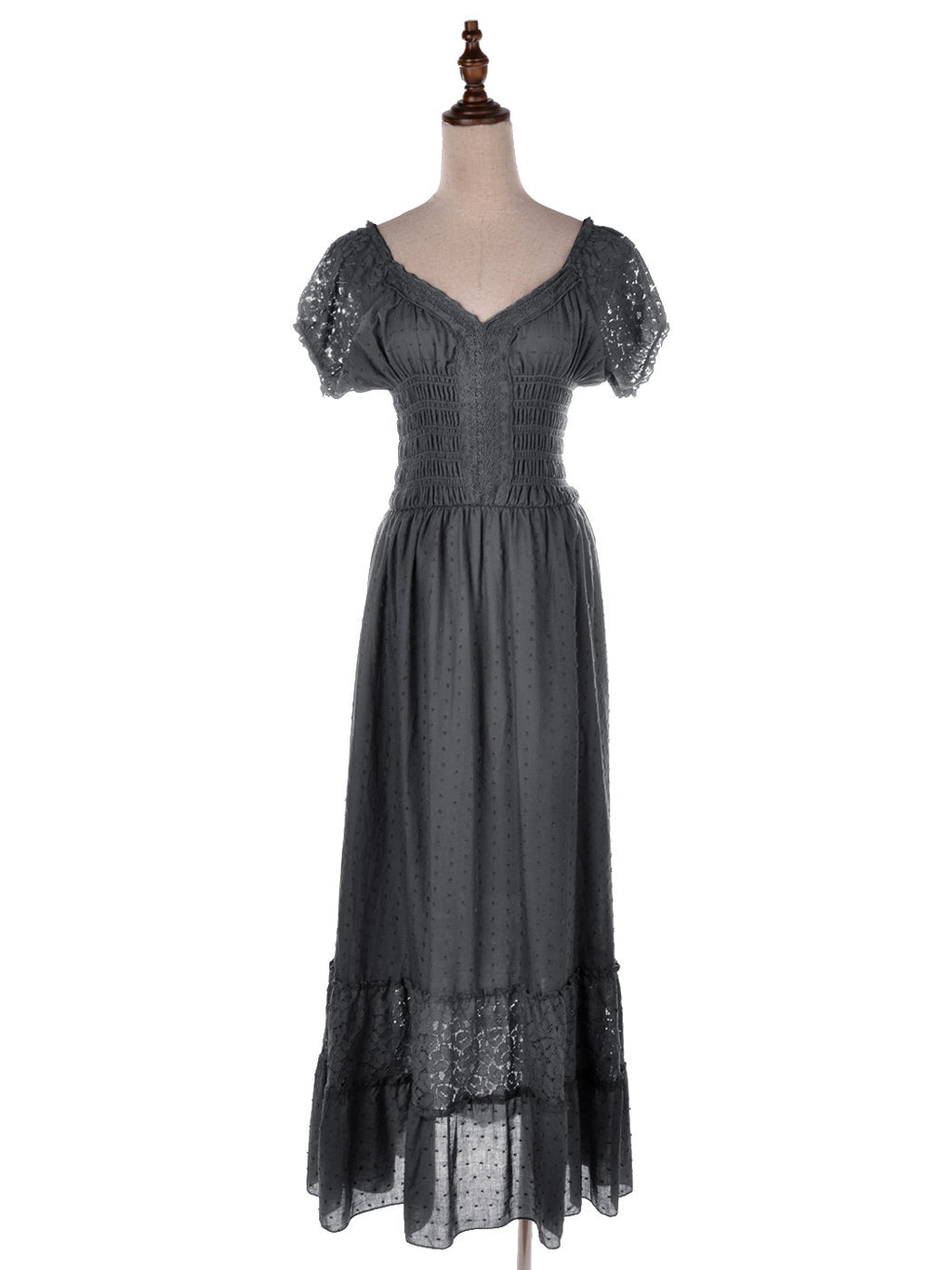 Vestido largo de encaje bohemio renacentista