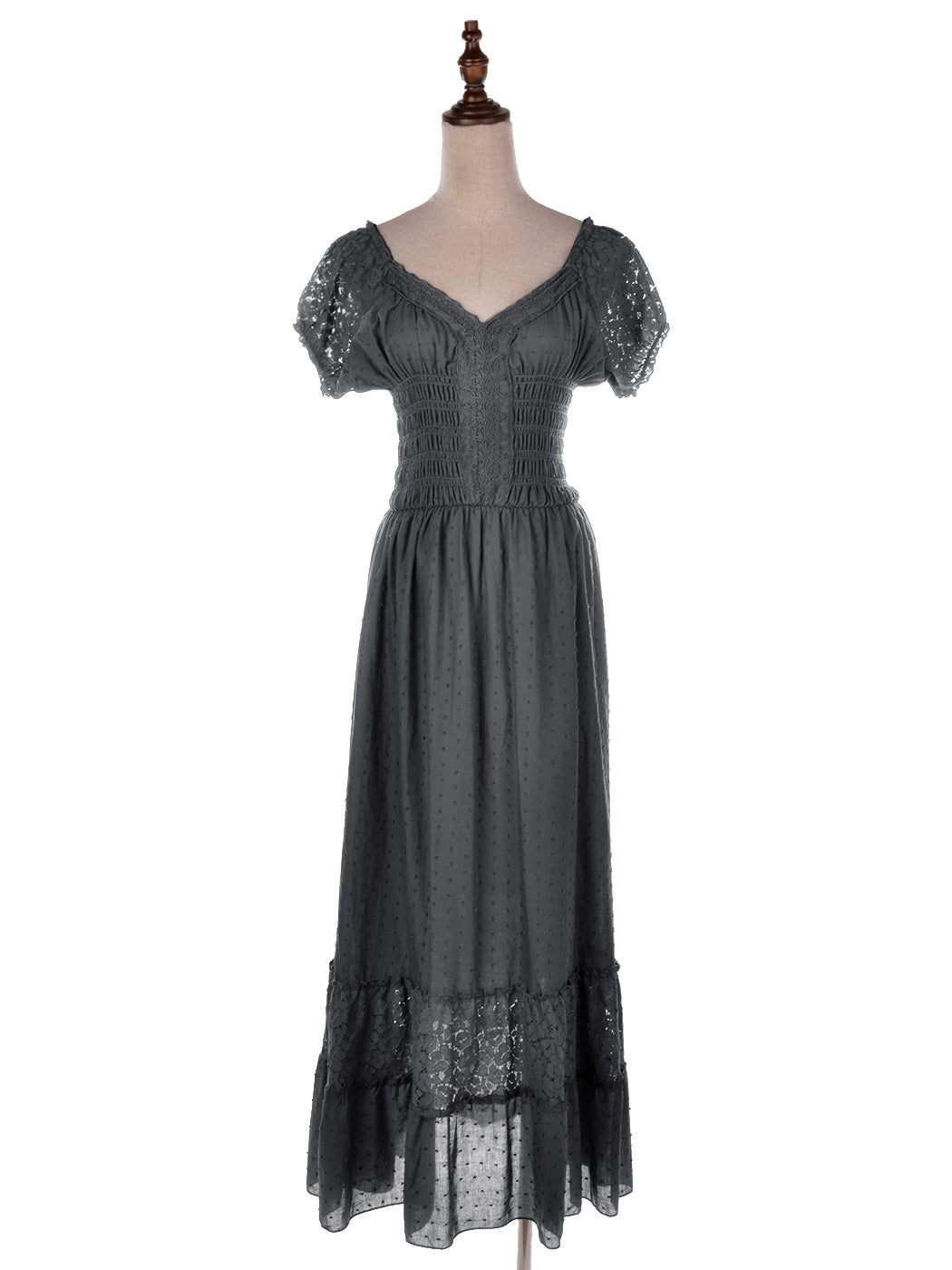 Vestido largo de encaje bohemio renacentista