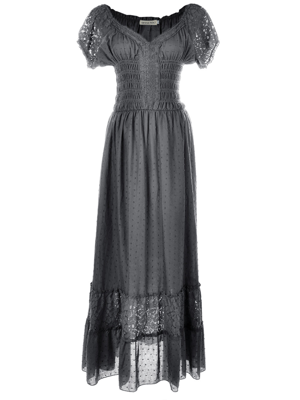 Vestido largo de encaje bohemio renacentista