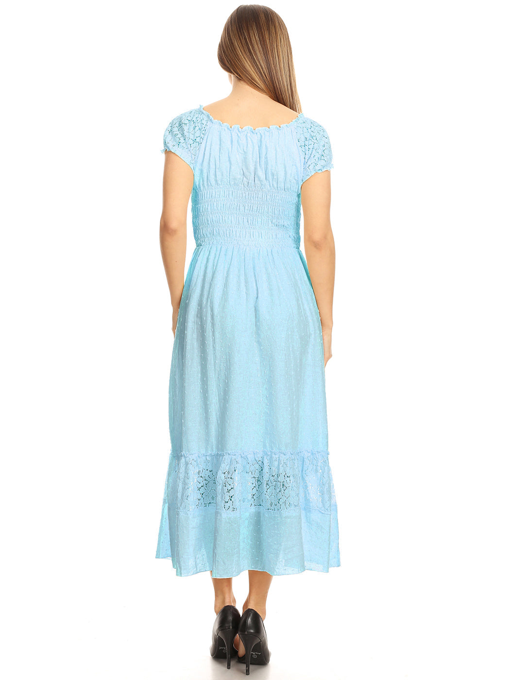Vestido largo de encaje bohemio renacentista