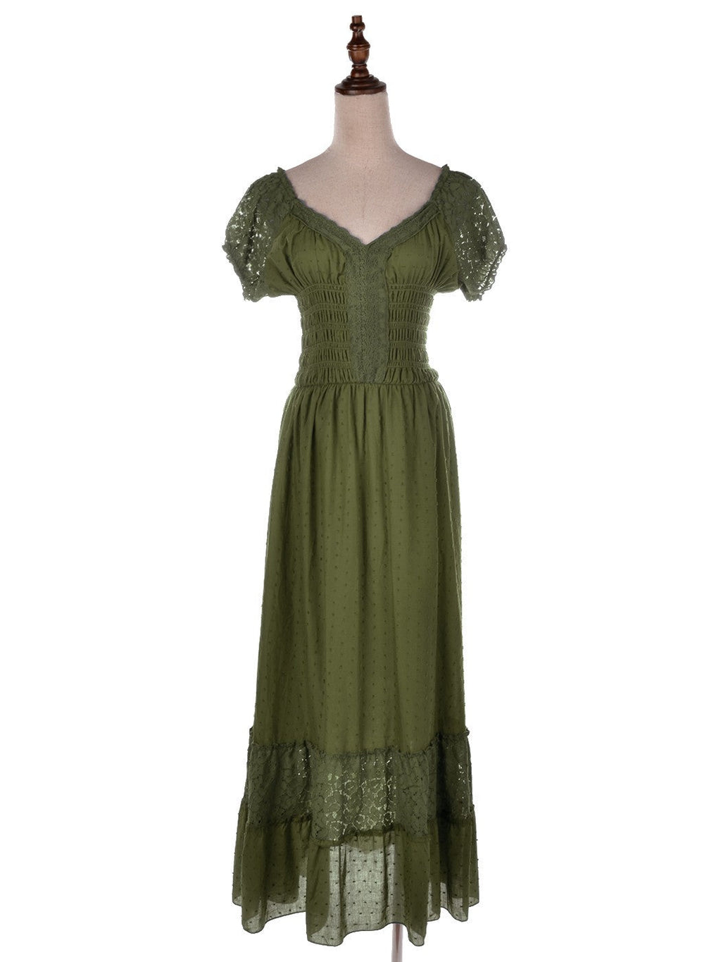 Vestido largo de encaje bohemio renacentista