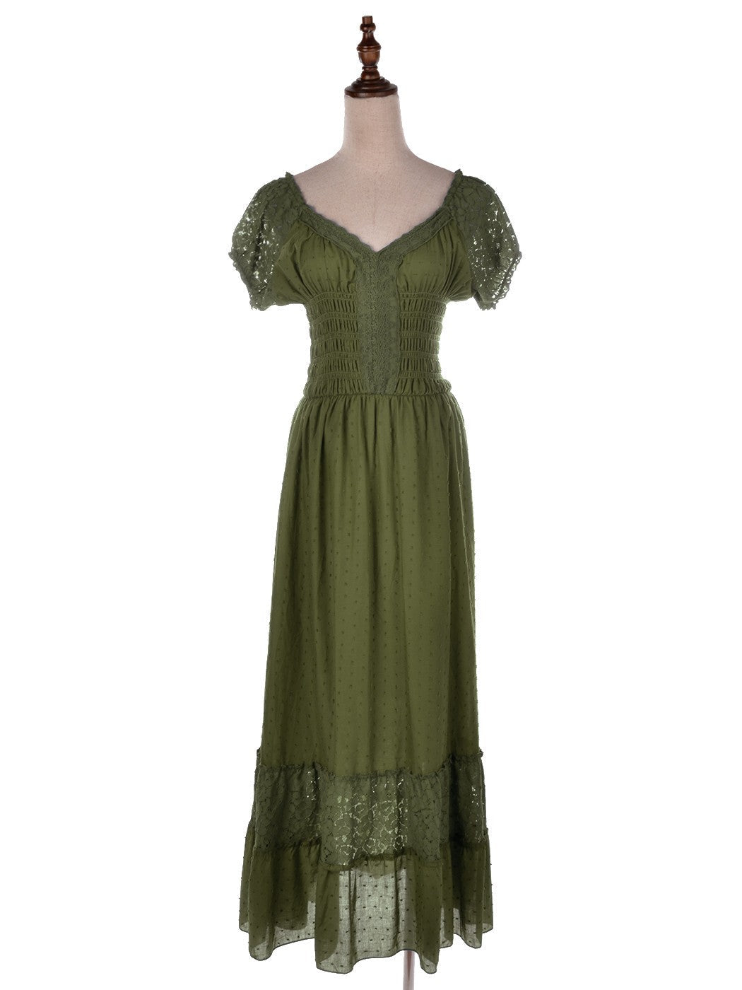 Vestido largo de encaje bohemio renacentista