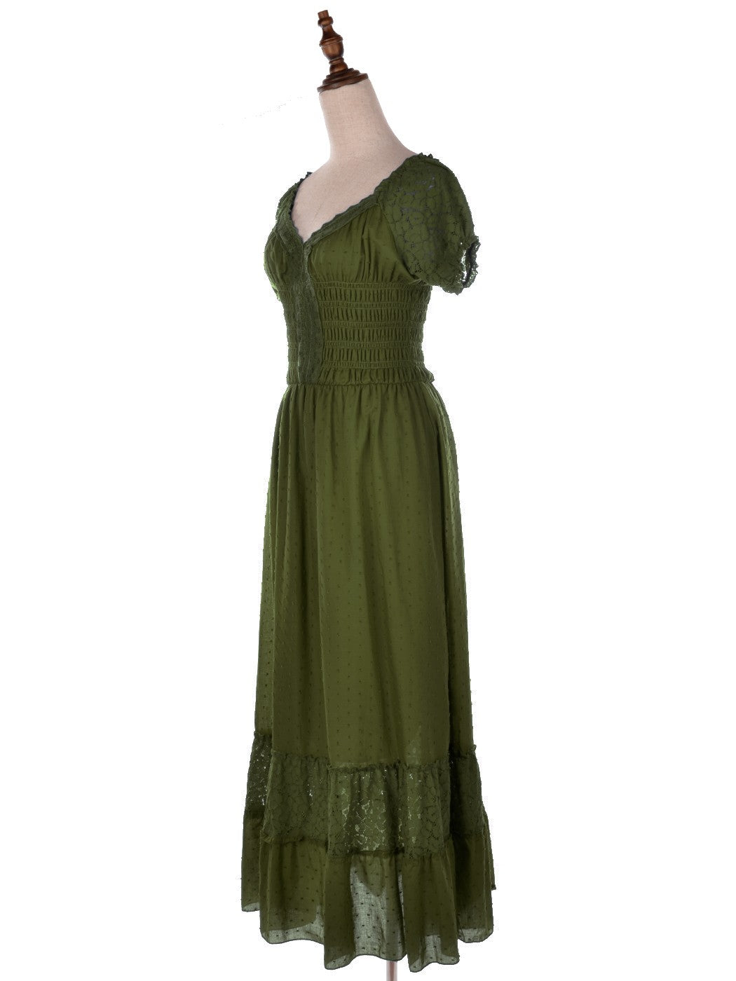 Vestido largo de encaje bohemio renacentista