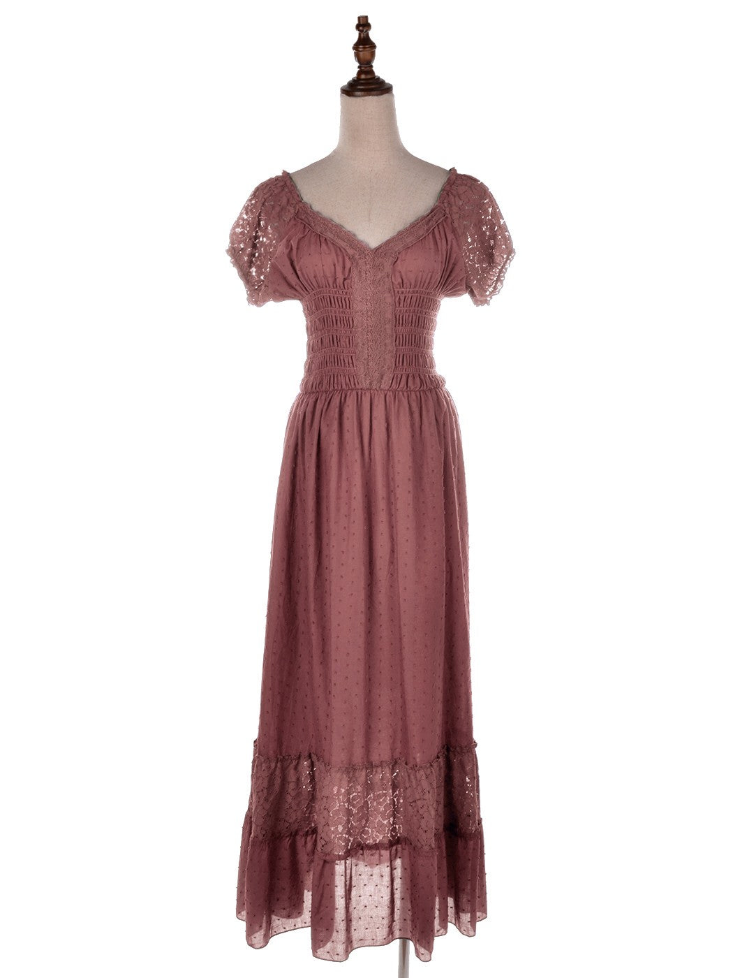 Vestido largo de encaje bohemio renacentista