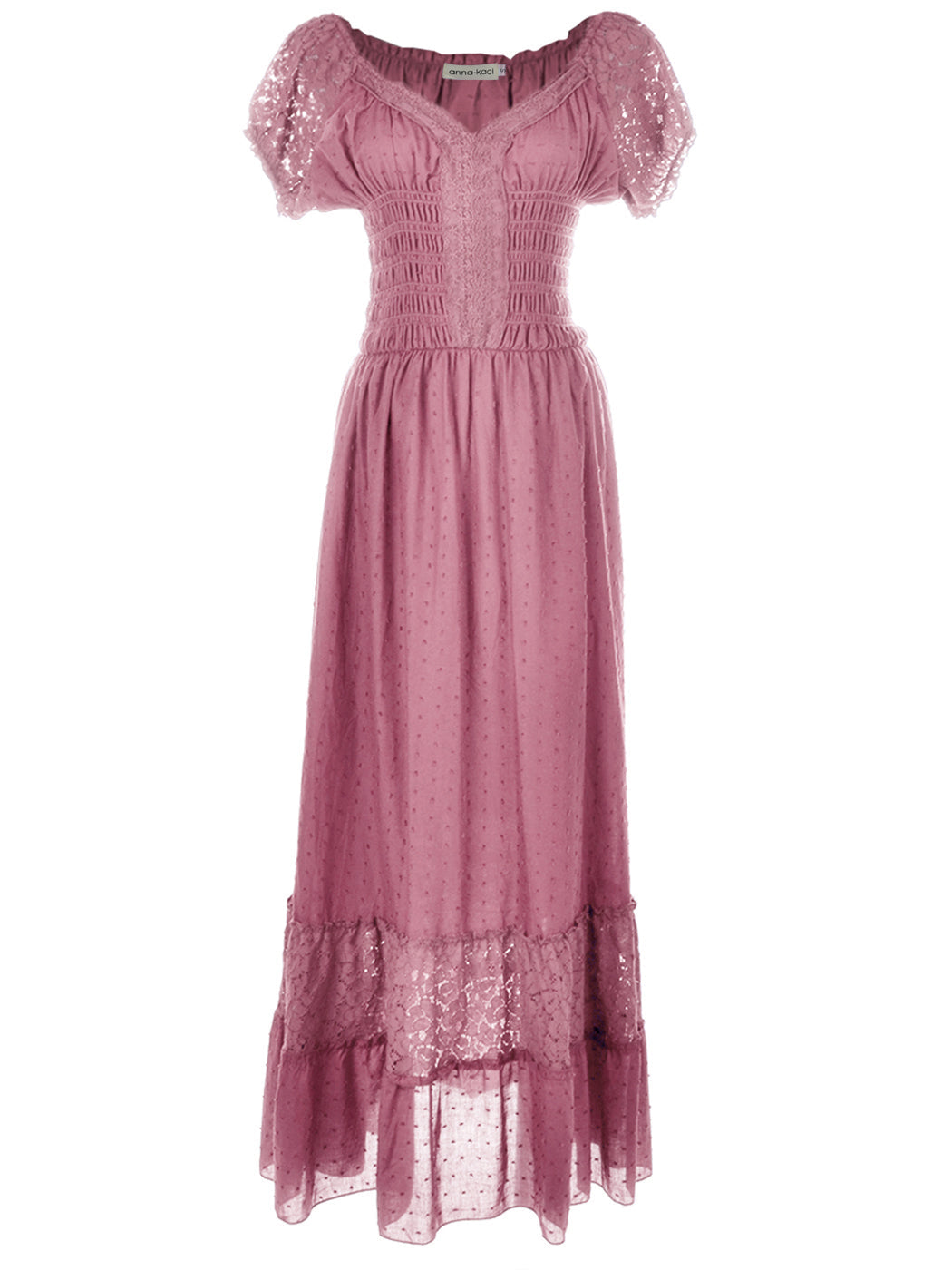 Vestido largo de encaje bohemio renacentista