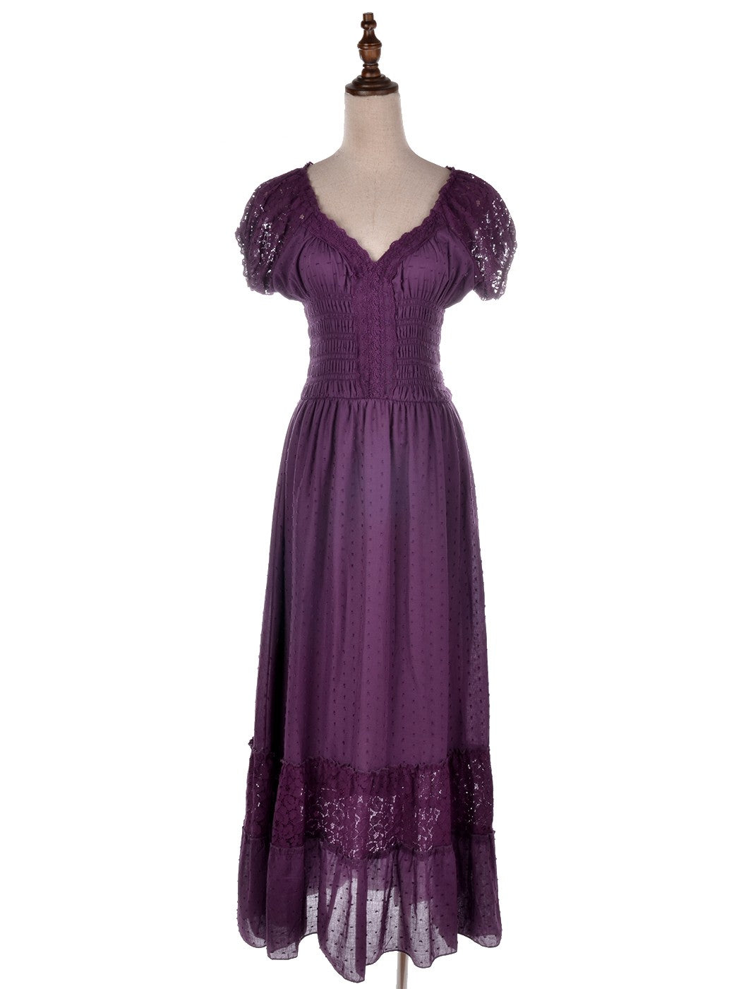 Vestido largo de encaje bohemio renacentista
