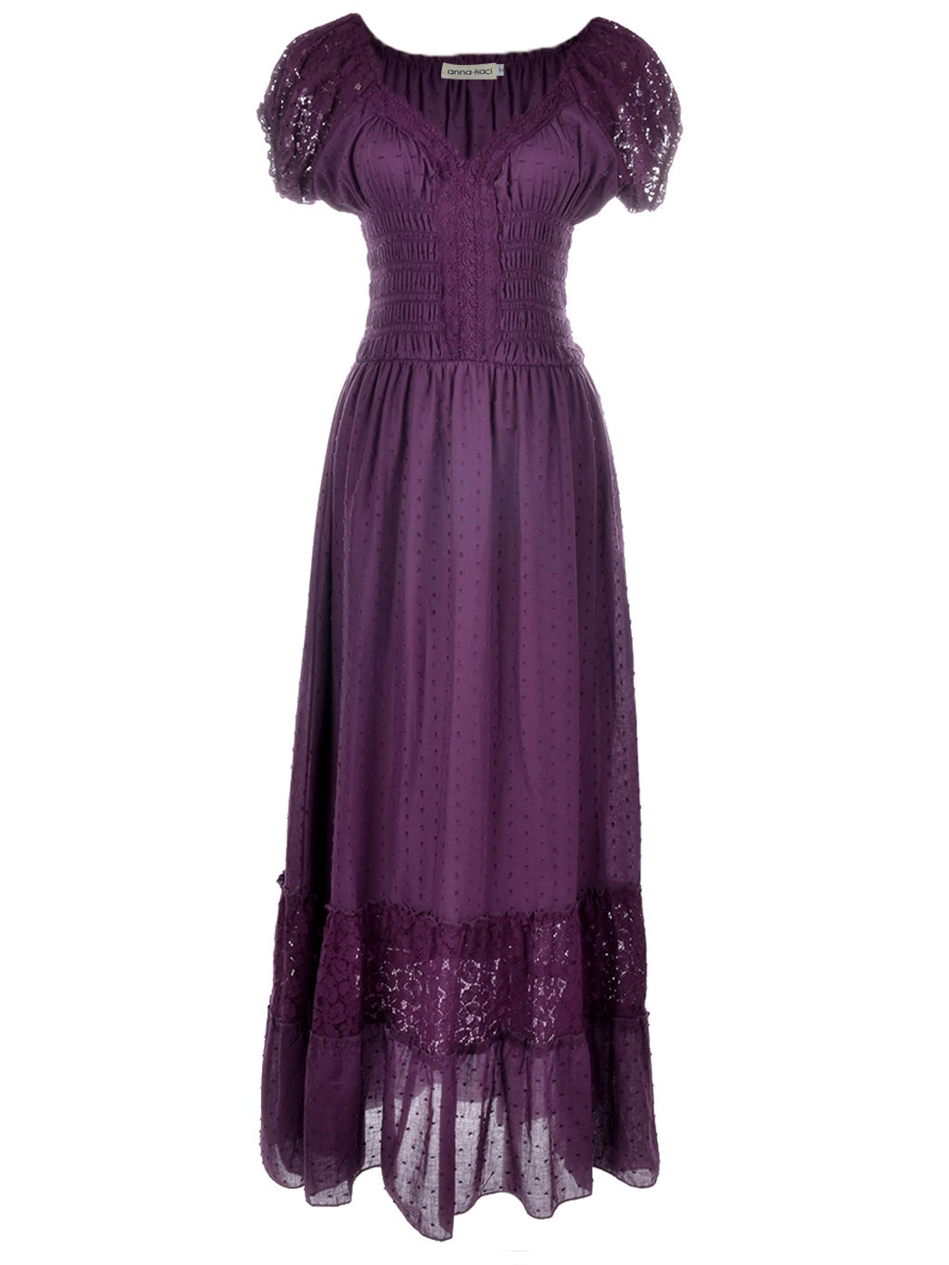 Vestido largo de encaje bohemio renacentista