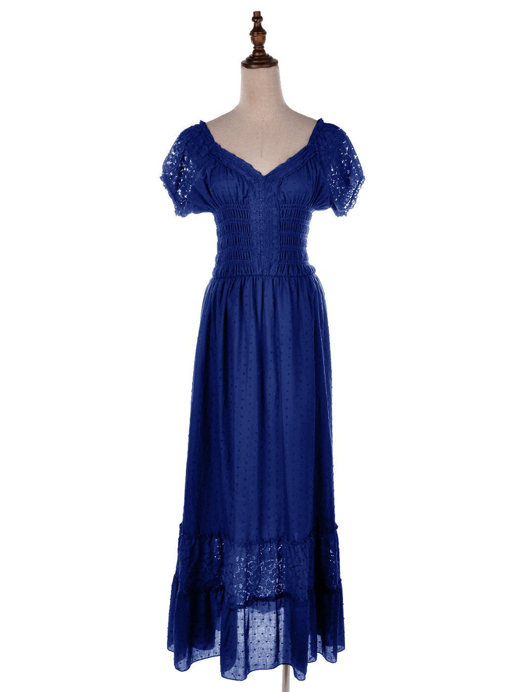 Vestido largo de encaje bohemio renacentista