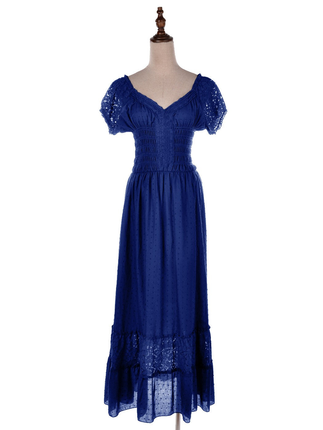 Vestido largo de encaje bohemio renacentista