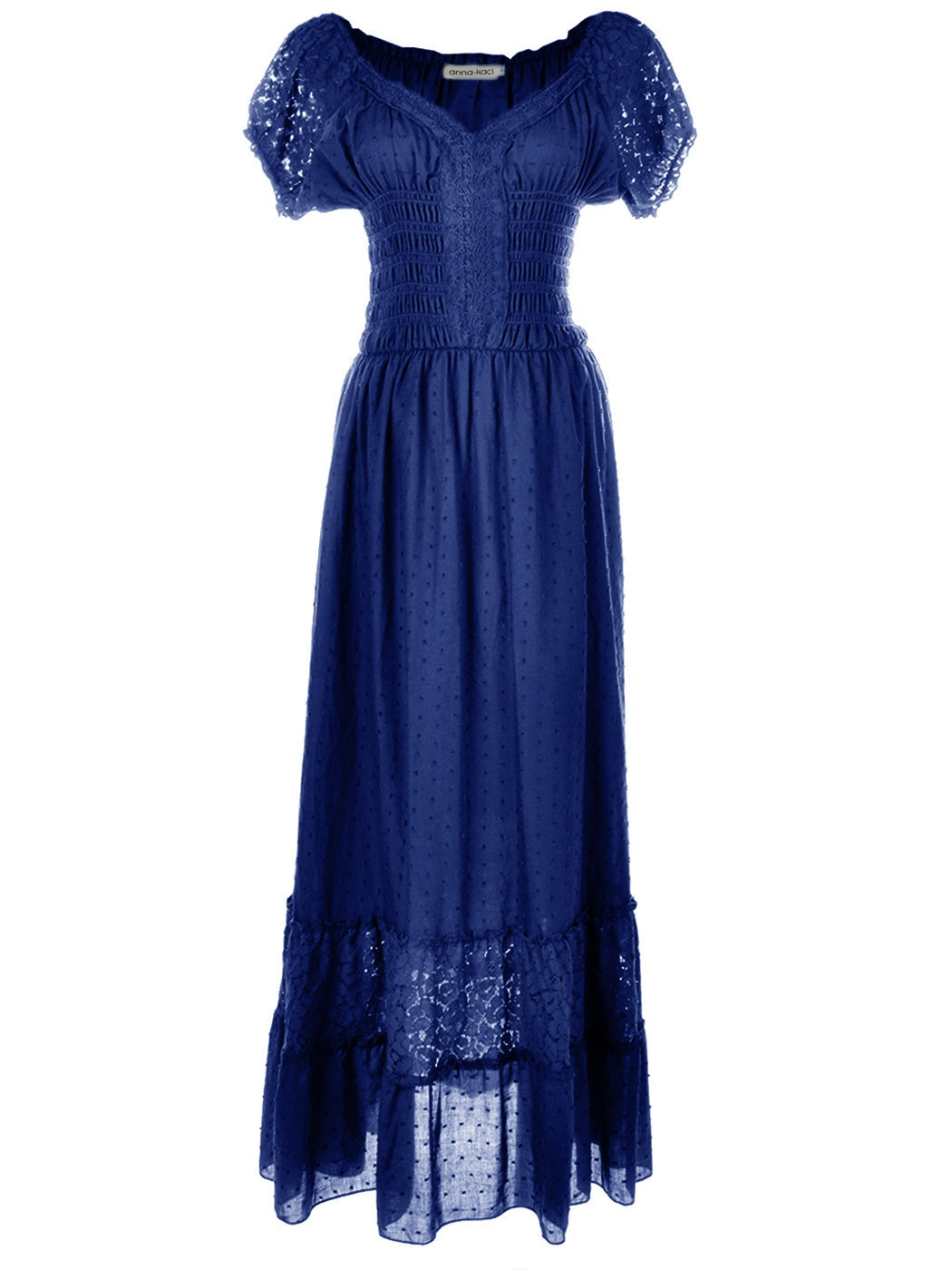 Vestido largo de encaje bohemio renacentista