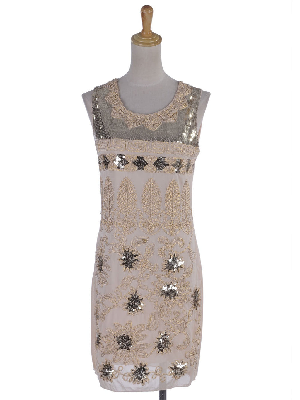 Vestido sin mangas con flores y hojas estilo Gatsby, estilo art déco, color morado, para mujer