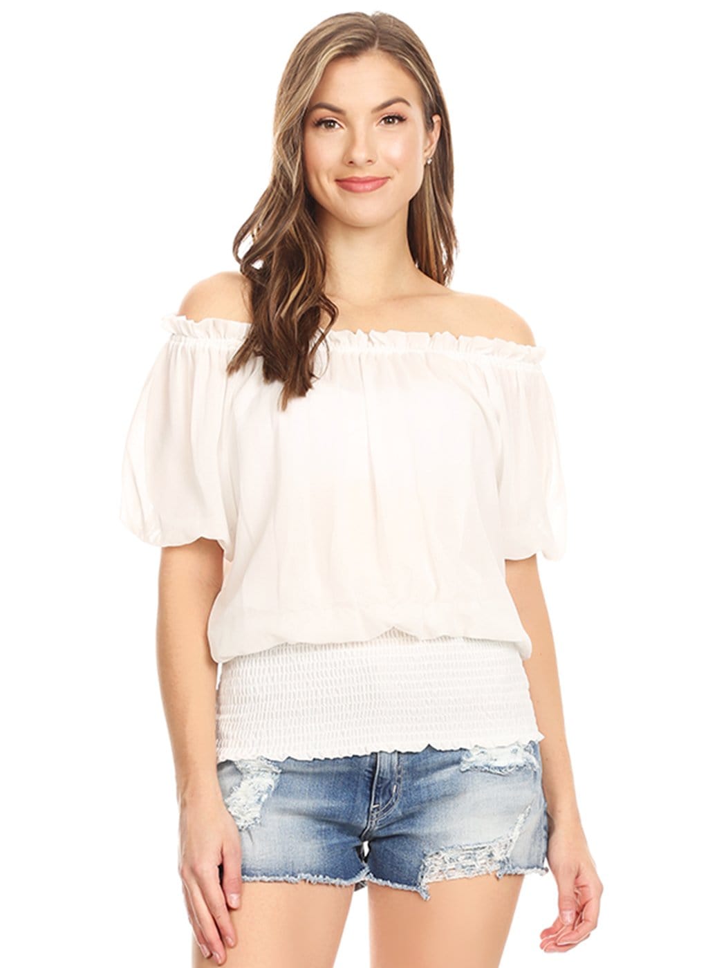 Blusa delicada con hombros descubiertos