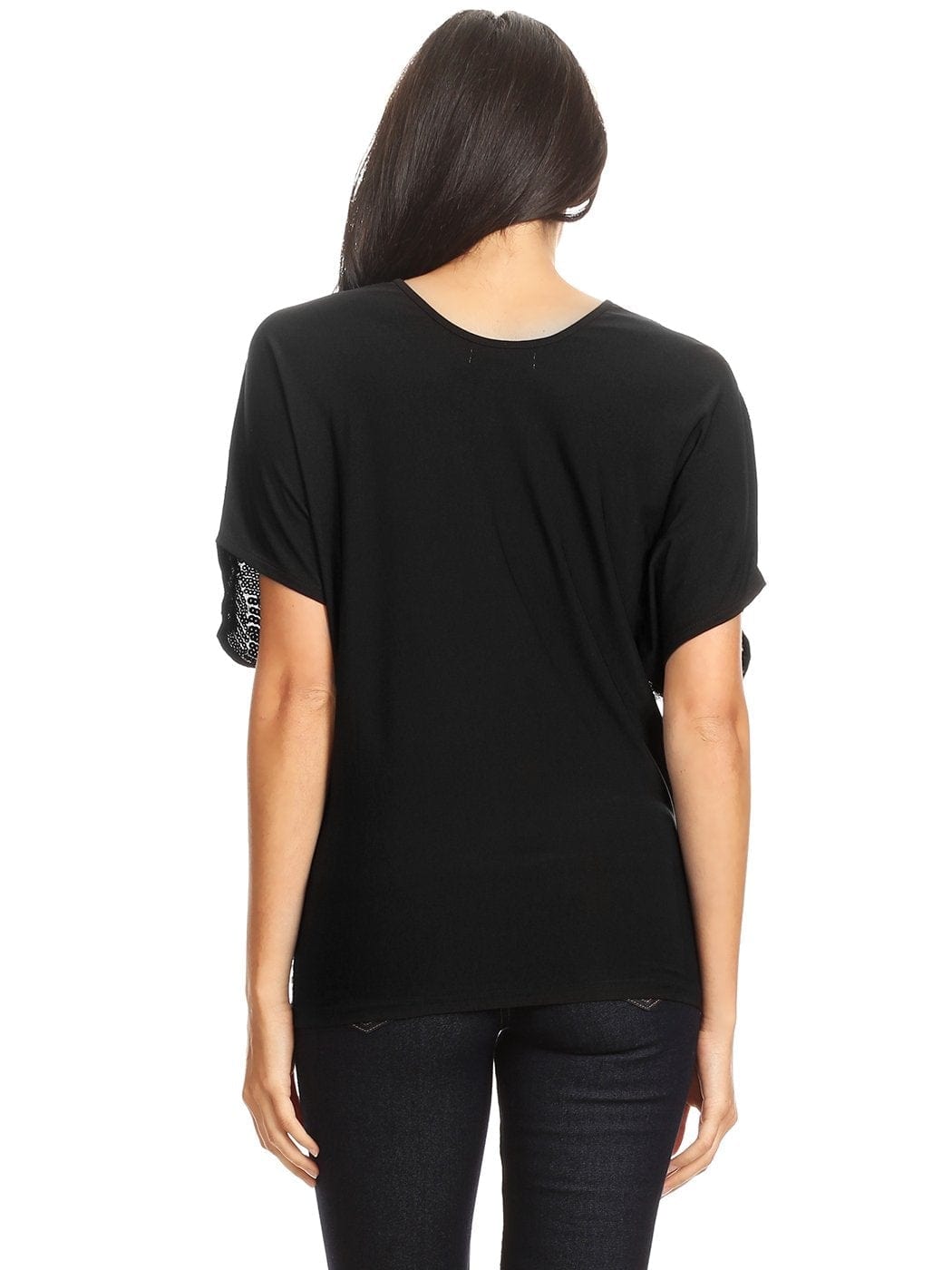 Blusa de noche holgada con mangas dolman y lentejuelas para mujer de Anna-Kaci