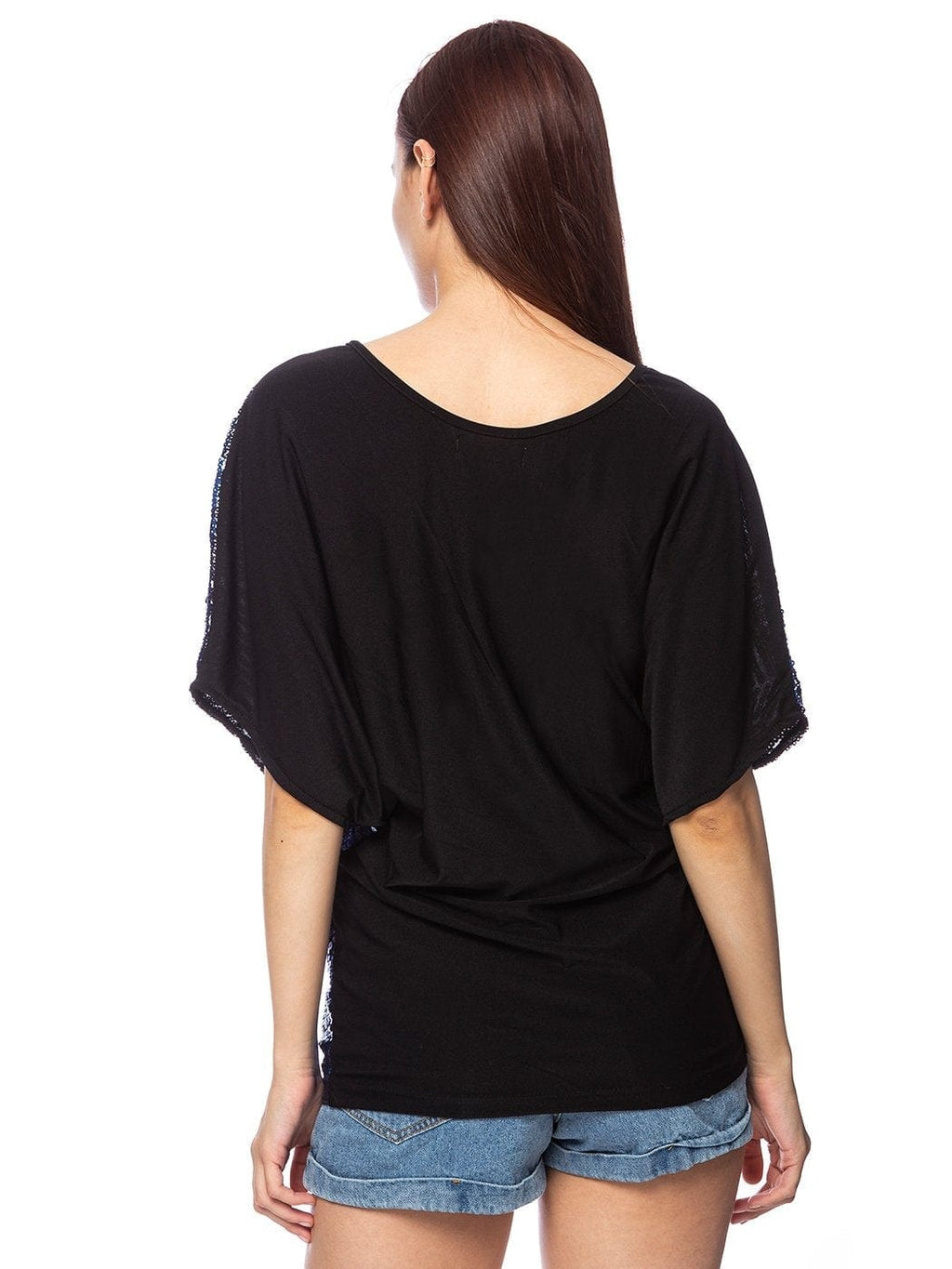 Blusa de noche holgada con mangas dolman y lentejuelas para mujer de Anna-Kaci