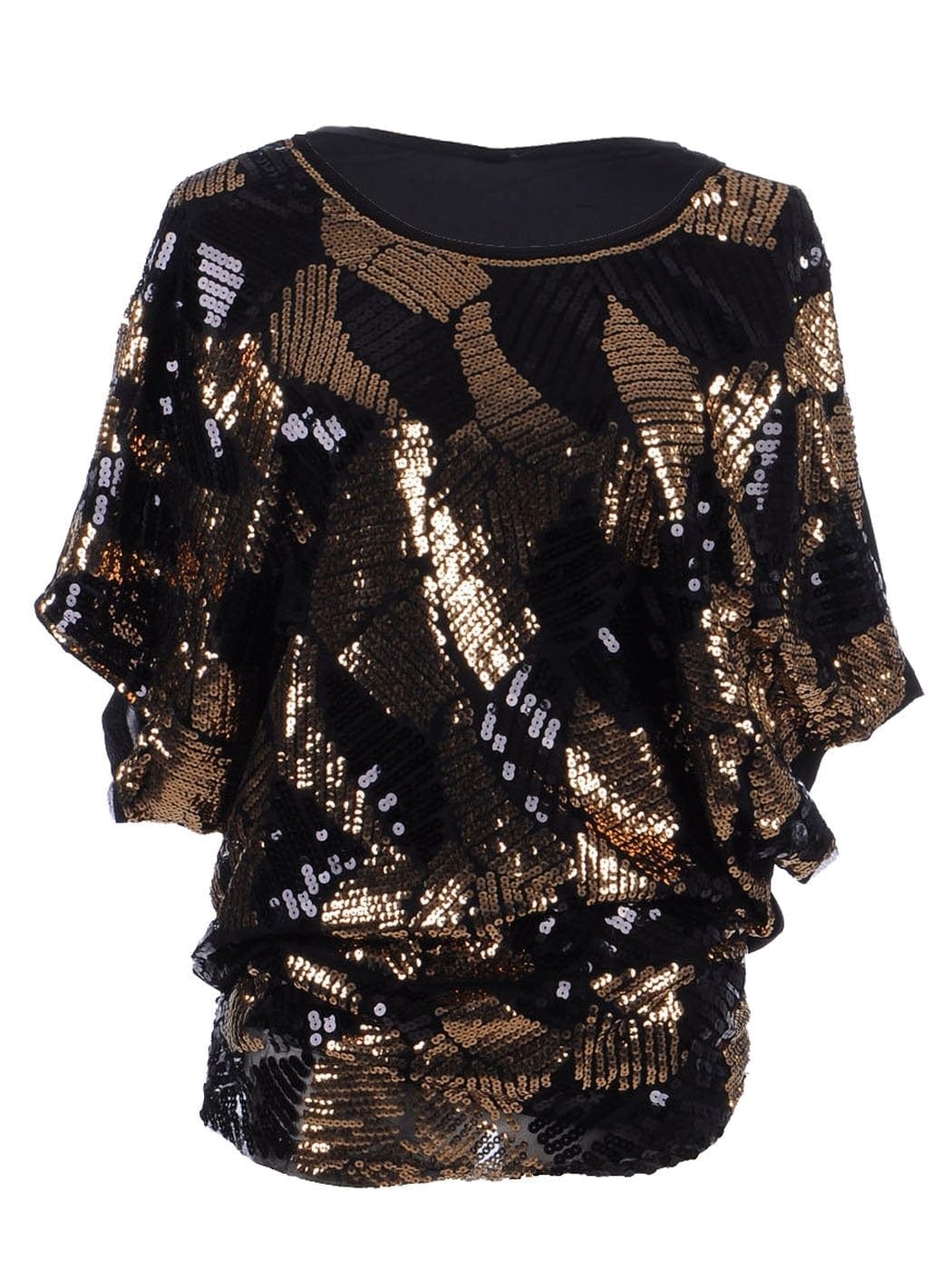 Blusa de noche holgada con mangas dolman y lentejuelas para mujer de Anna-Kaci