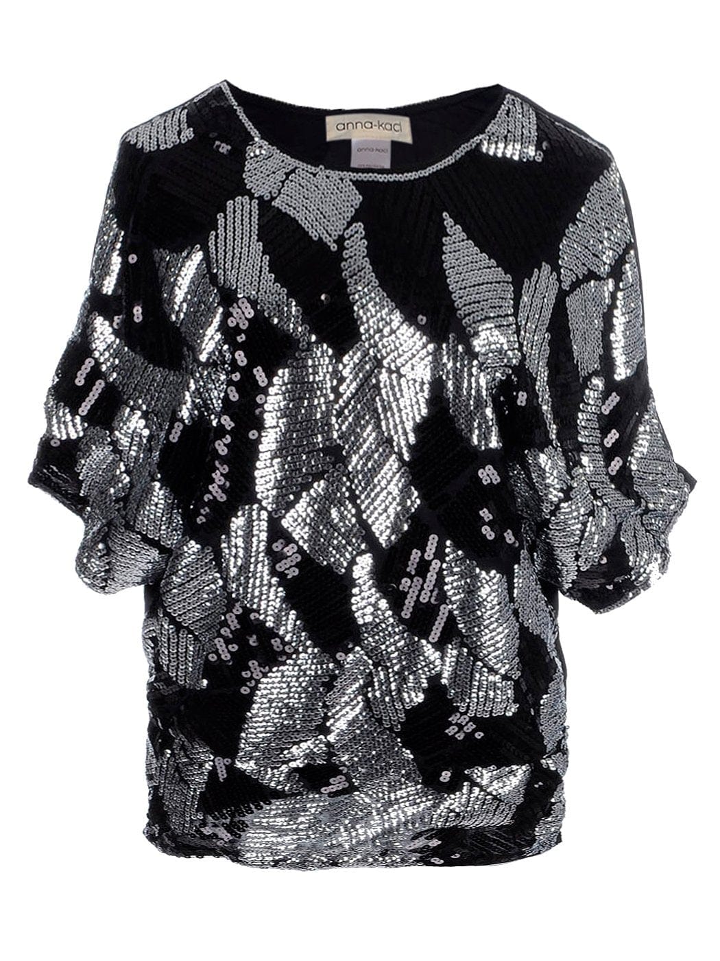 Blusa de noche holgada con mangas dolman y lentejuelas para mujer de Anna-Kaci