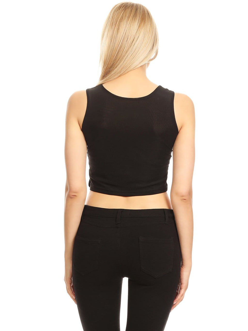 Camisa sin mangas con lentejuelas brillantes en el abdomen