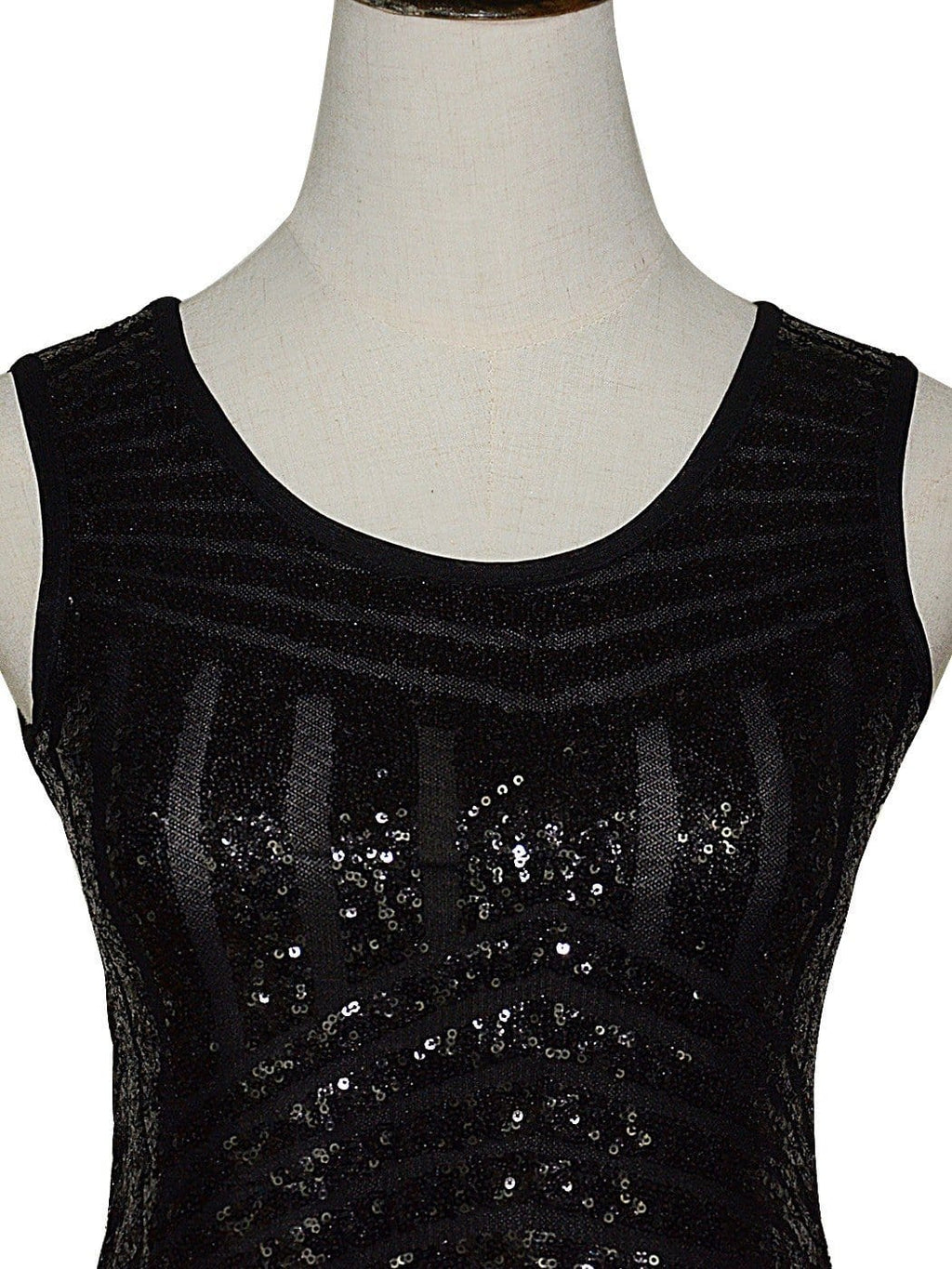Camisa sin mangas con lentejuelas brillantes en el abdomen