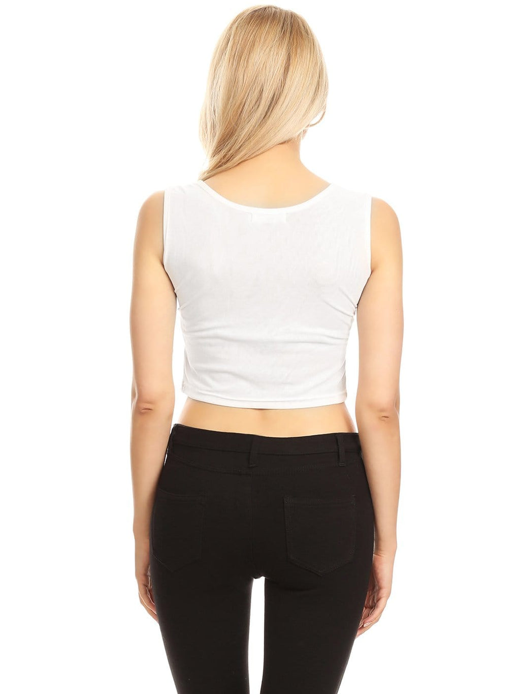 Camisa sin mangas con lentejuelas brillantes en el abdomen
