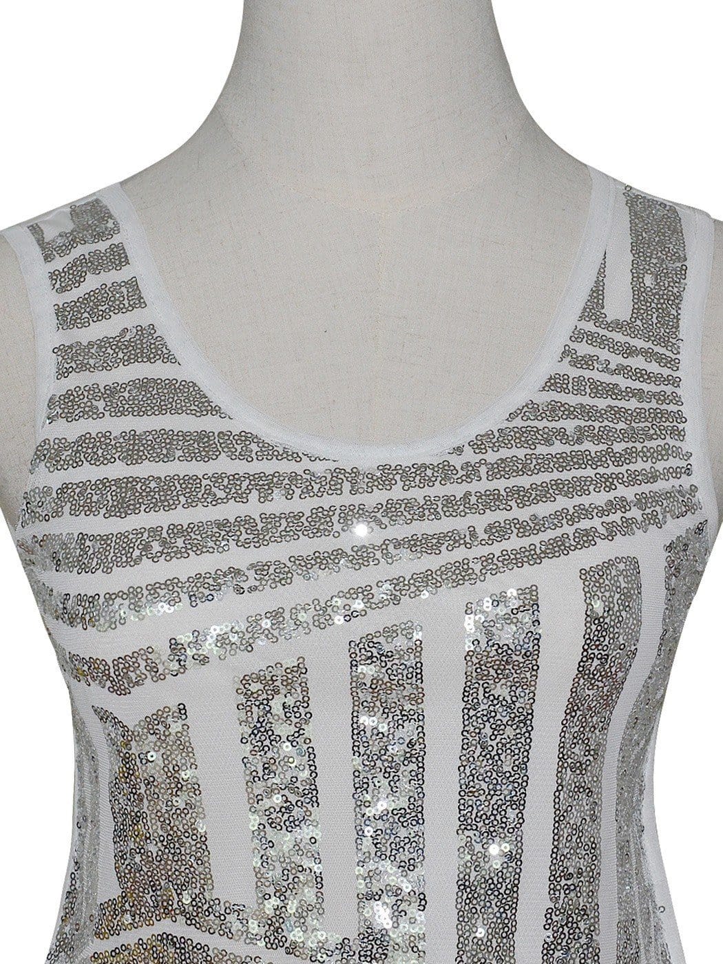 Camisa sin mangas con lentejuelas brillantes en el abdomen
