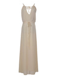 Chiffon Drawstring Backless Dress