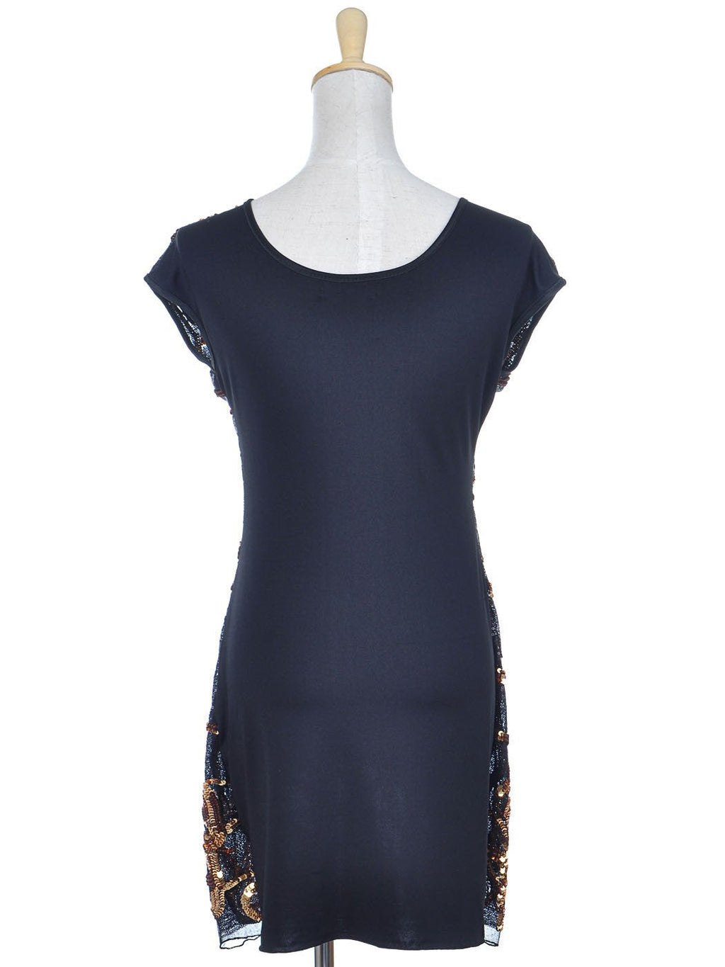 Vestido de Nochevieja de Anna-Kaci con diseño de lentejuelas doradas metalizadas