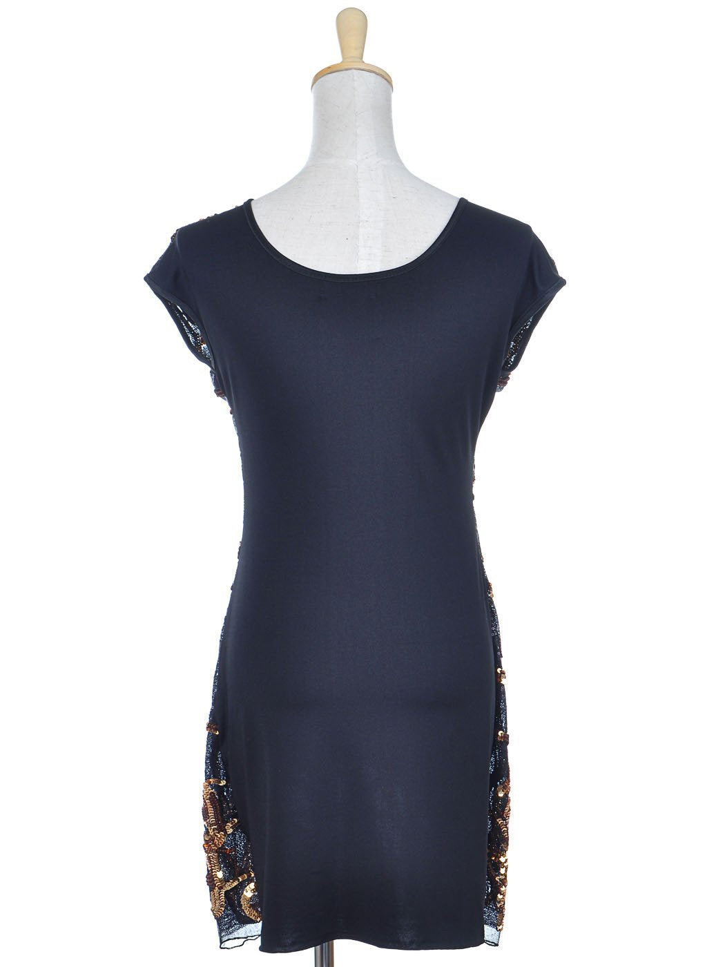 Vestido de Nochevieja de Anna-Kaci con diseño de lentejuelas doradas metalizadas