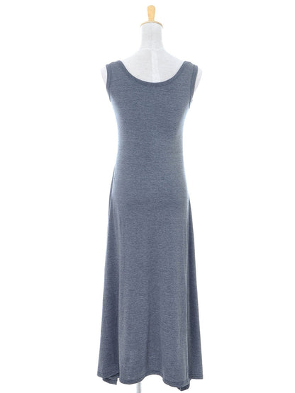 Vestido largo hasta los tobillos sin mangas con escote redondo fluido en gris para mujer, gris, talla pequeña/mediana