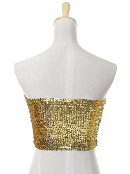 Bandeau sin tirantes con lentejuelas y purpurina