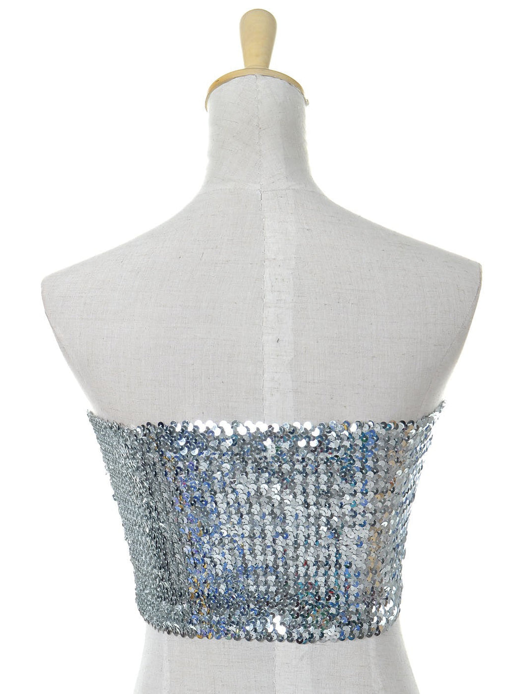 Bandeau sin tirantes con lentejuelas y purpurina