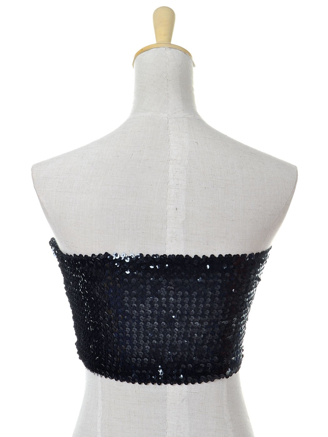 Bandeau sin tirantes con lentejuelas y purpurina