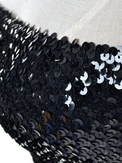 Bandeau sin tirantes con lentejuelas y purpurina