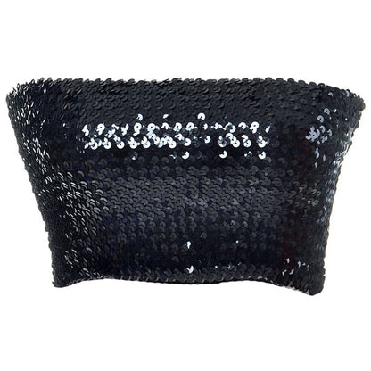 Bandeau sin tirantes con lentejuelas y purpurina