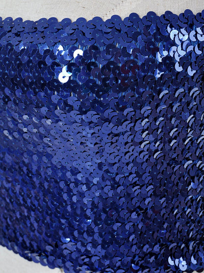 Bandeau sin tirantes con lentejuelas y purpurina