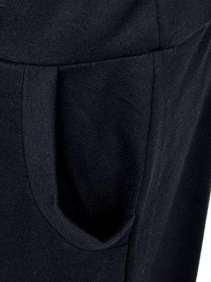 Vestido largo con capucha, sin mangas y cordón ajustable, inspirado en el deporte, color negro, talla S/M