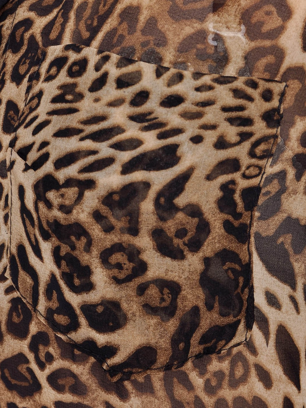 Blusa de manga larga con estampado de leopardo y guepardo en marrón transparente y asimétrica para mujer, multicolor, talla mediana