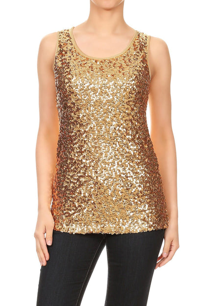 Blusa sin mangas con destellos y brillo