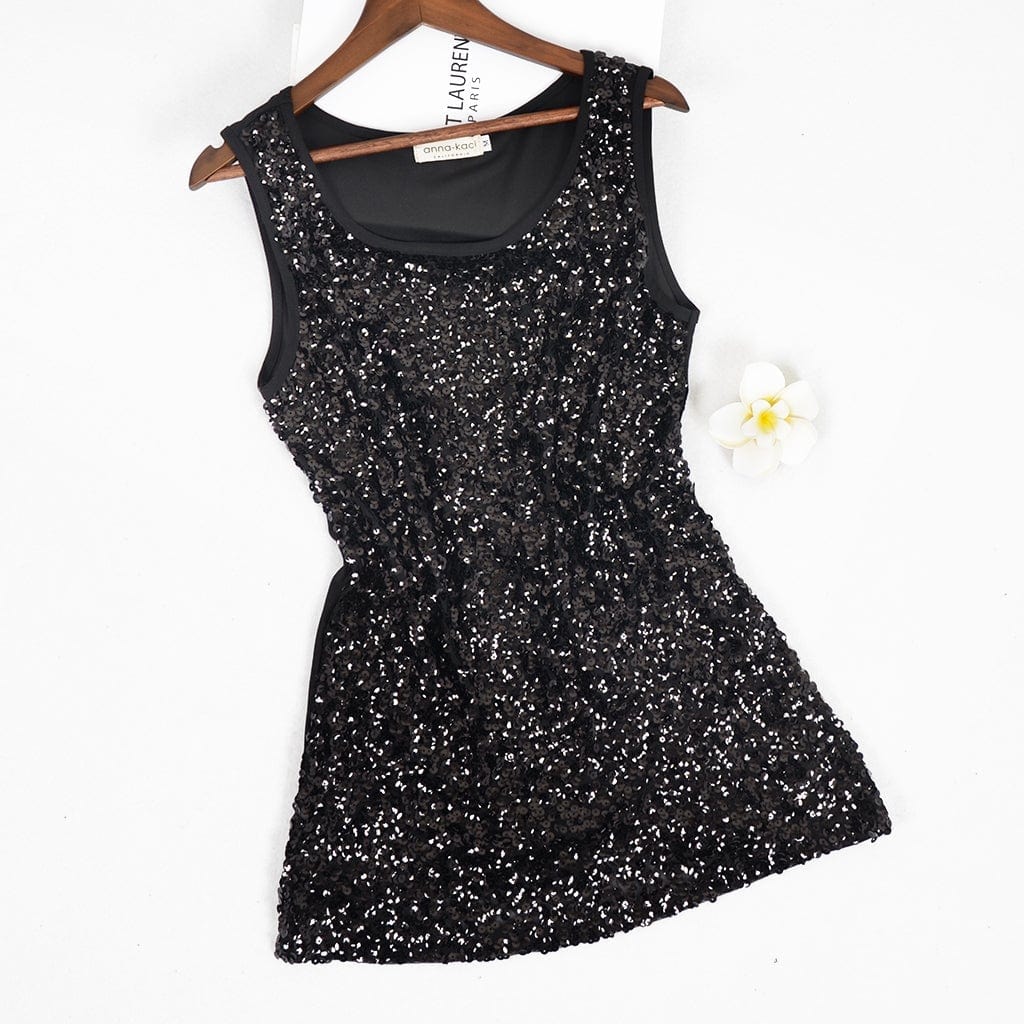 Blusa sin mangas con destellos y brillo