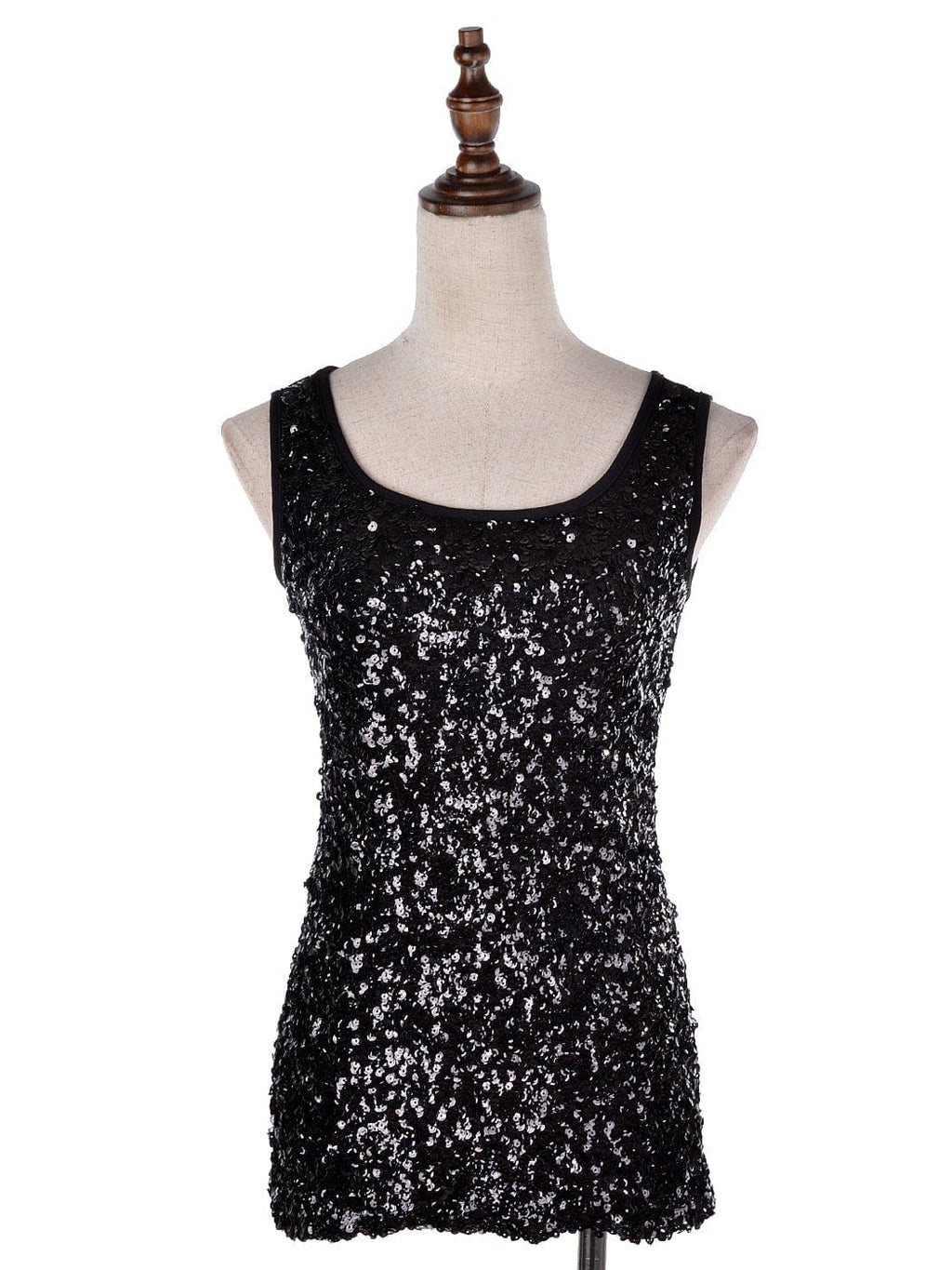 Blusa sin mangas con destellos y brillo