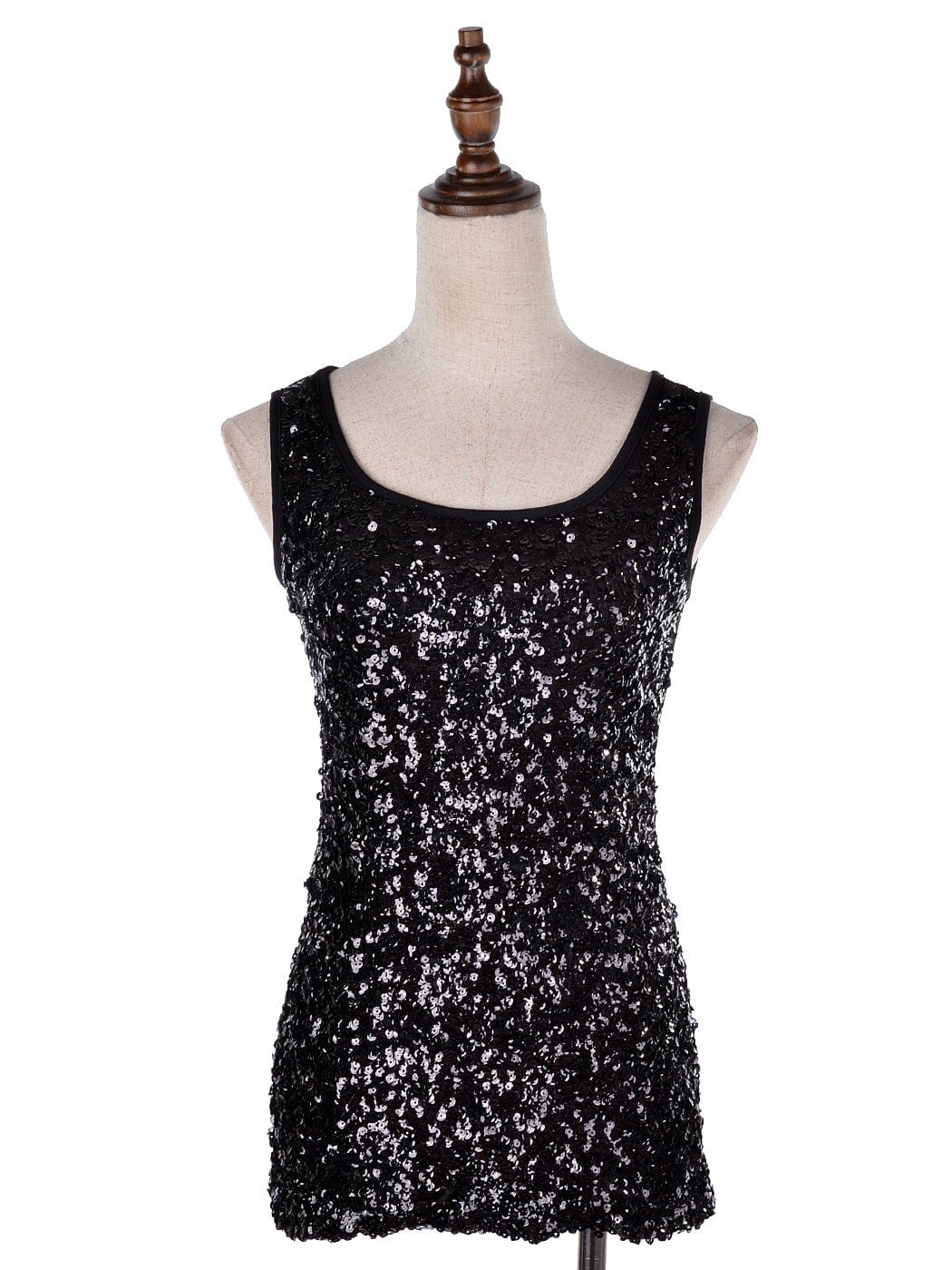 Blusa sin mangas con destellos y brillo