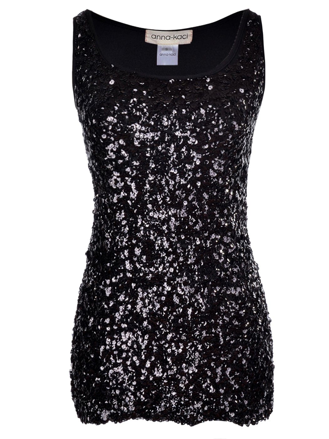 Blusa sin mangas con destellos y brillo