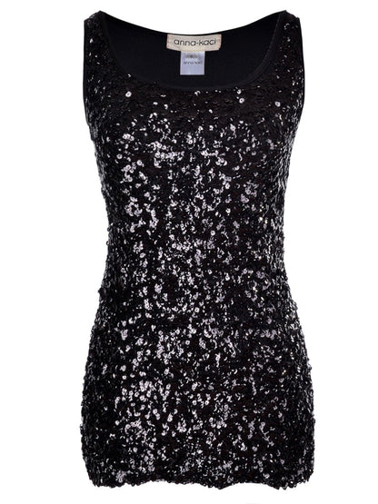 Blusa sin mangas con destellos y brillo
