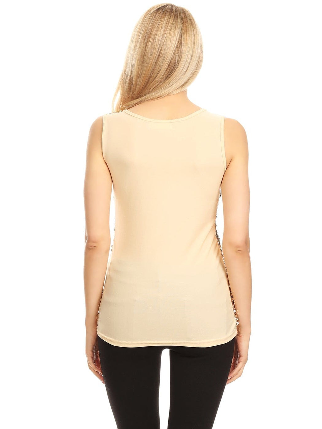 Blusa sin mangas con destellos y brillo