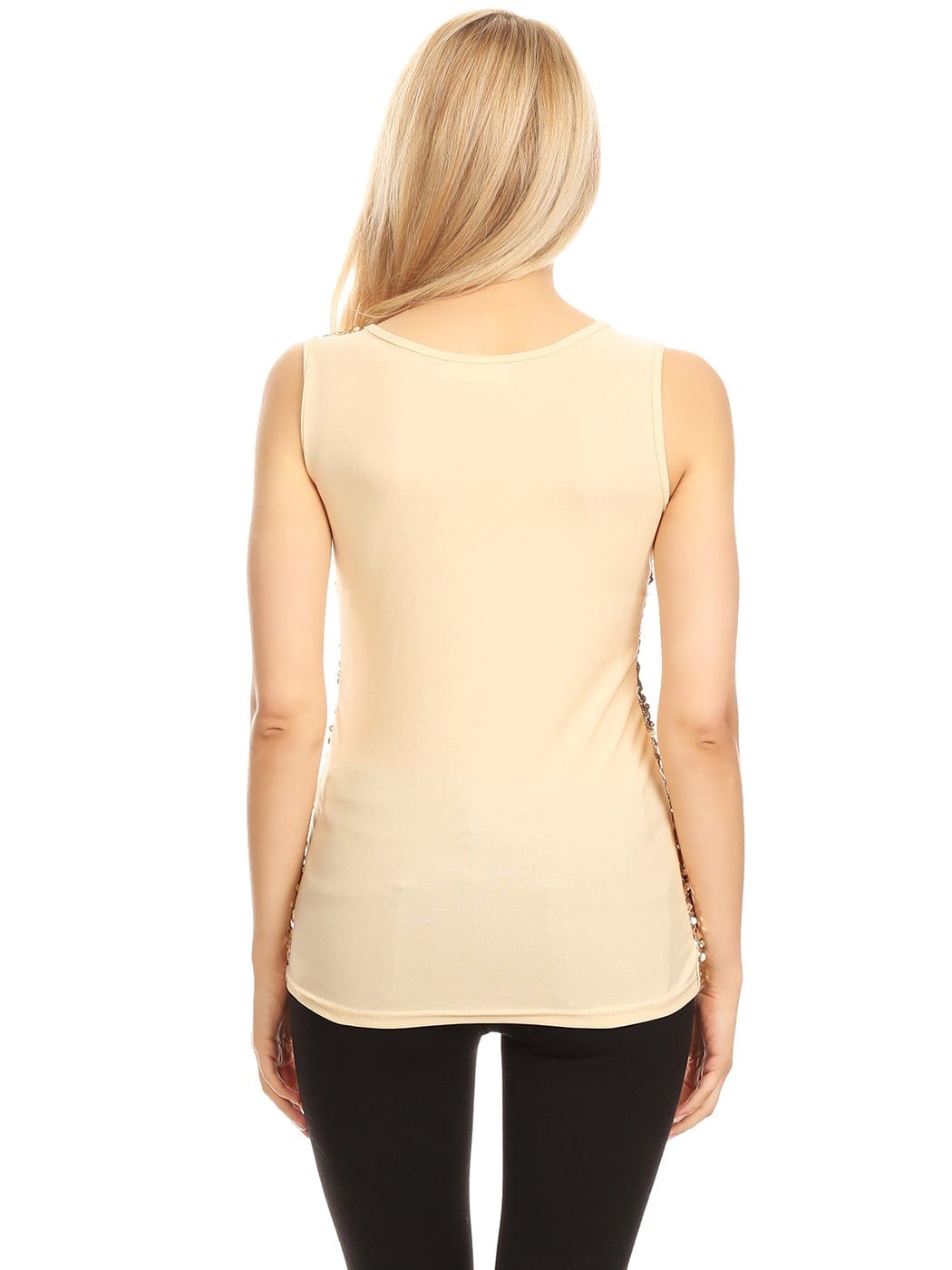 Blusa sin mangas con destellos y brillo
