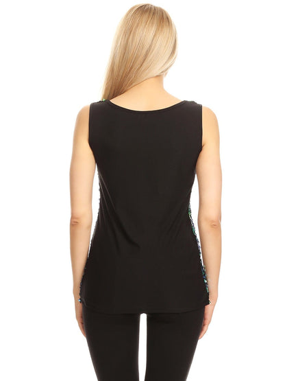 Blusa sin mangas con destellos y brillo