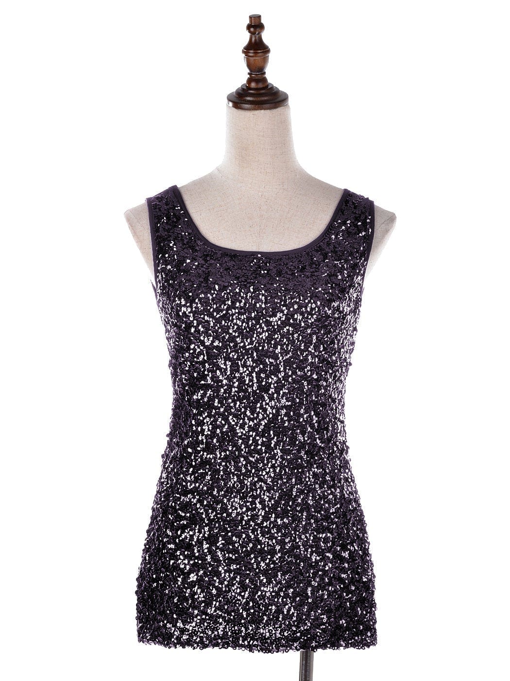 Blusa sin mangas con destellos y brillo