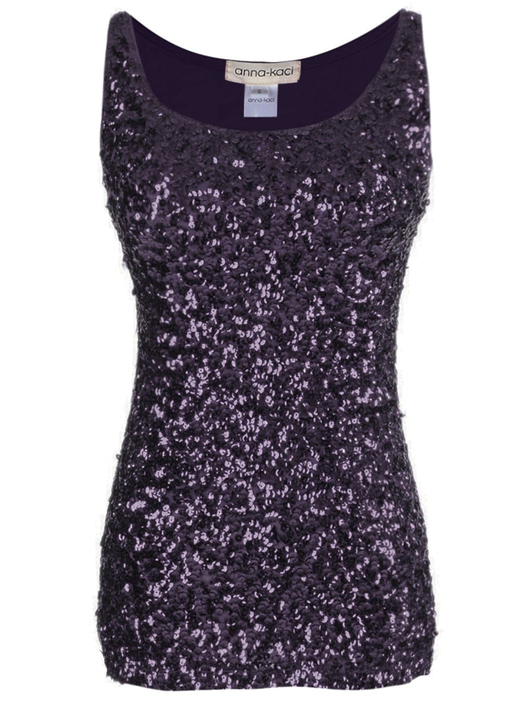 Blusa sin mangas con destellos y brillo