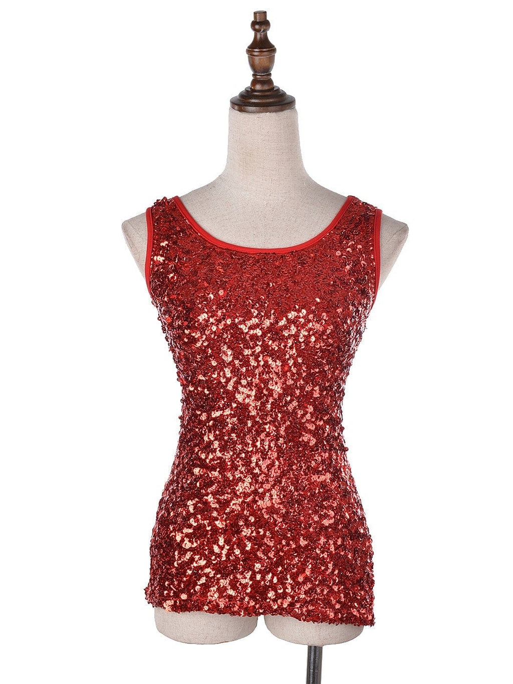 Blusa sin mangas con destellos y brillo